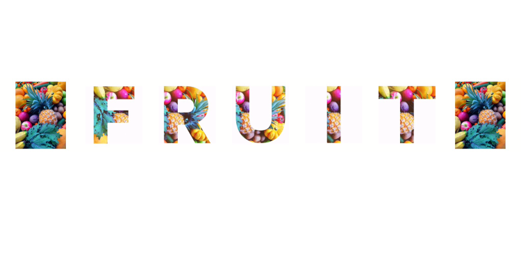 Fruit, a word made out of fruit - image